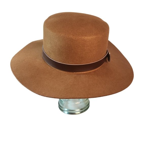 Gigi Pip Linden Boater Australian Wool Wide Brim Hat Size 59 M/L - Picture 6 of 11